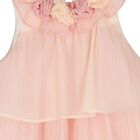 Girls Pink & Ivory Floral Tiered Chiffon Dress, 1, hi-res
