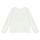 Girls Ivory Long Sleeve Top, 1, hi-res