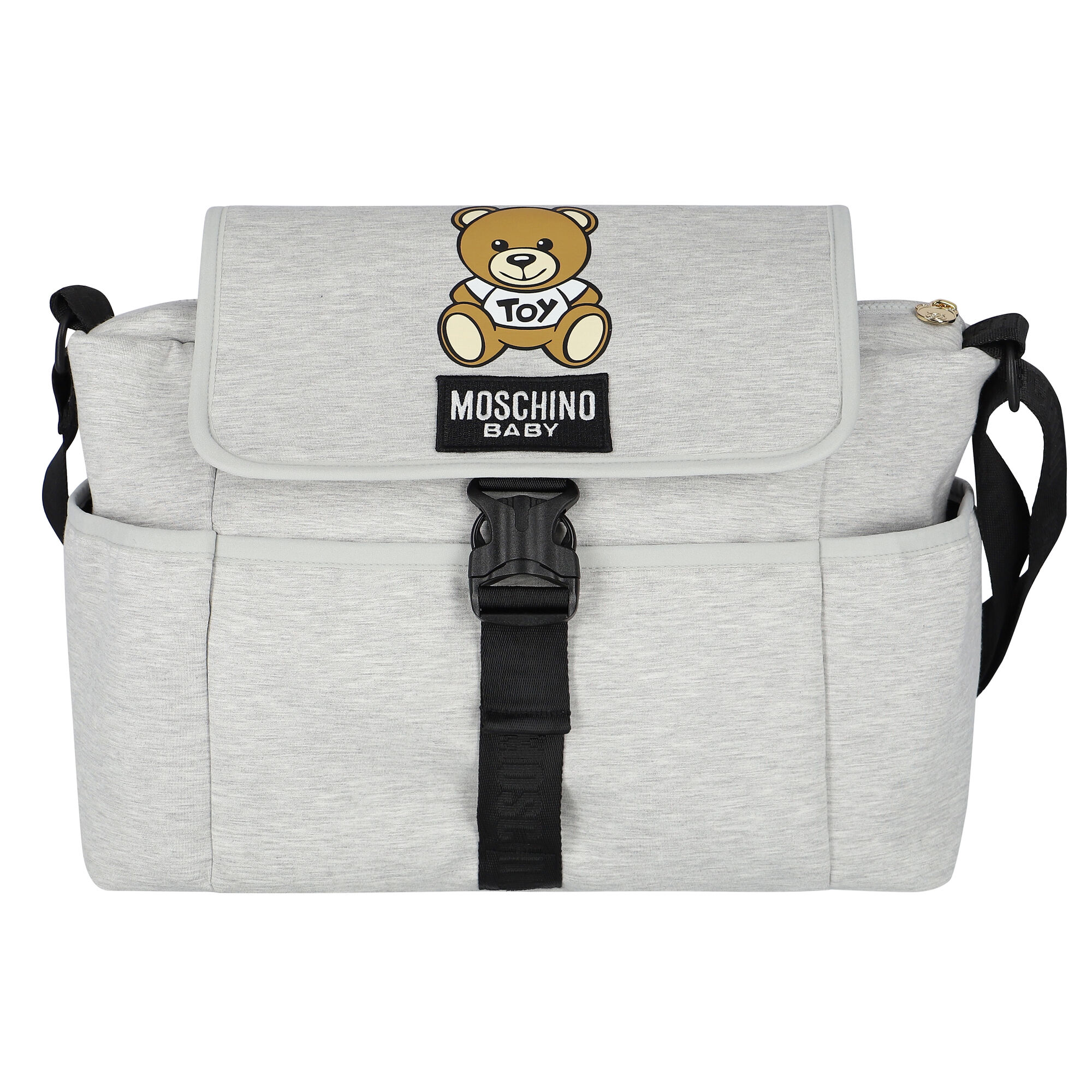 Moschino Grey Teddy Bear Logo Baby Changing Bag Junior Couture UAE