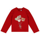 Younger Girls Red Balloon Long Sleeve Top, 1, hi-res