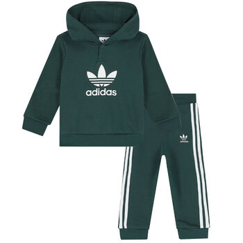 Younger Boys Green Logo Tracksuit