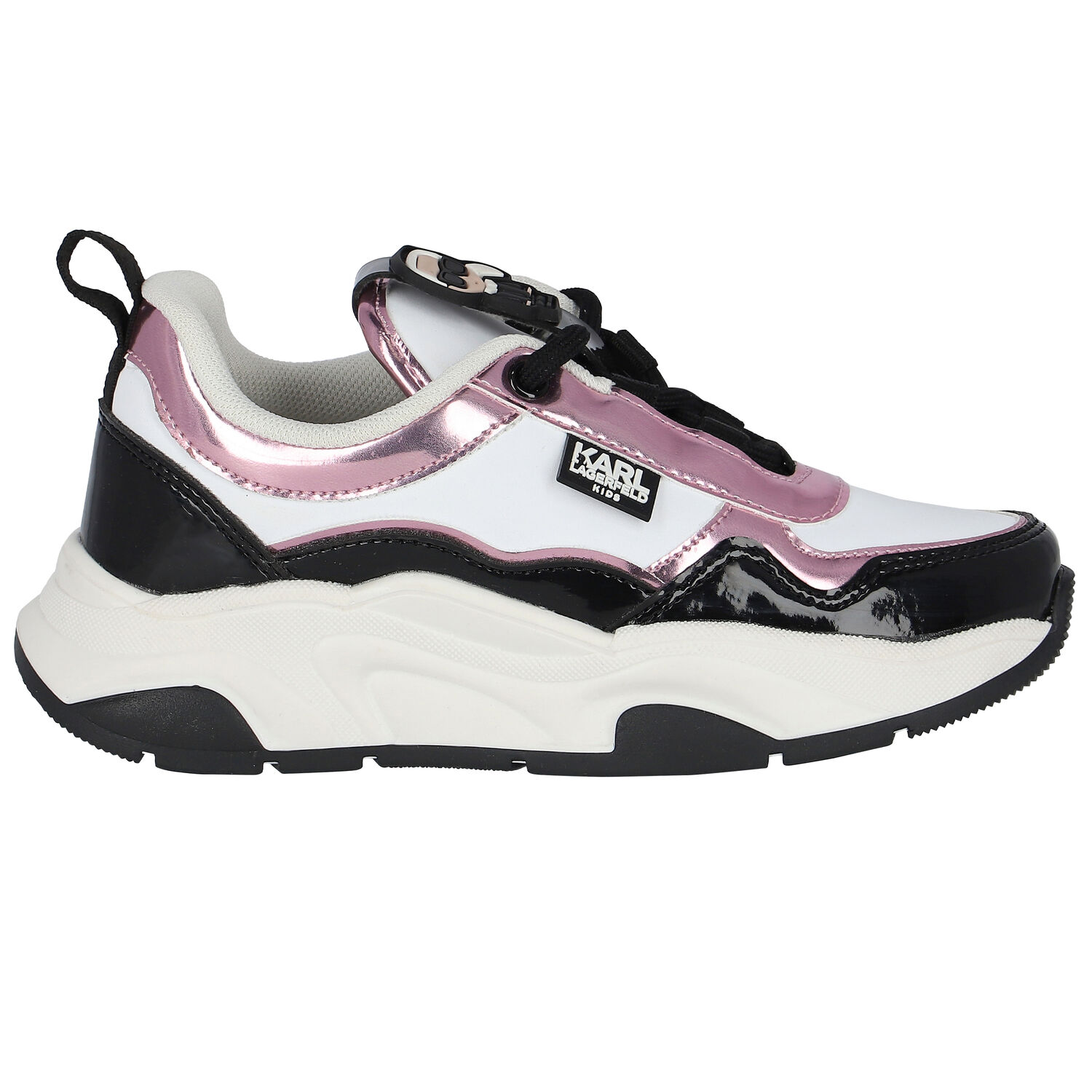 حذاء رياضي بالشعار باللون الأبيض للبنات, 1, hi-res