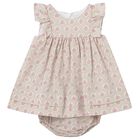 Baby Girls Beige Dress Set, 2, hi-res