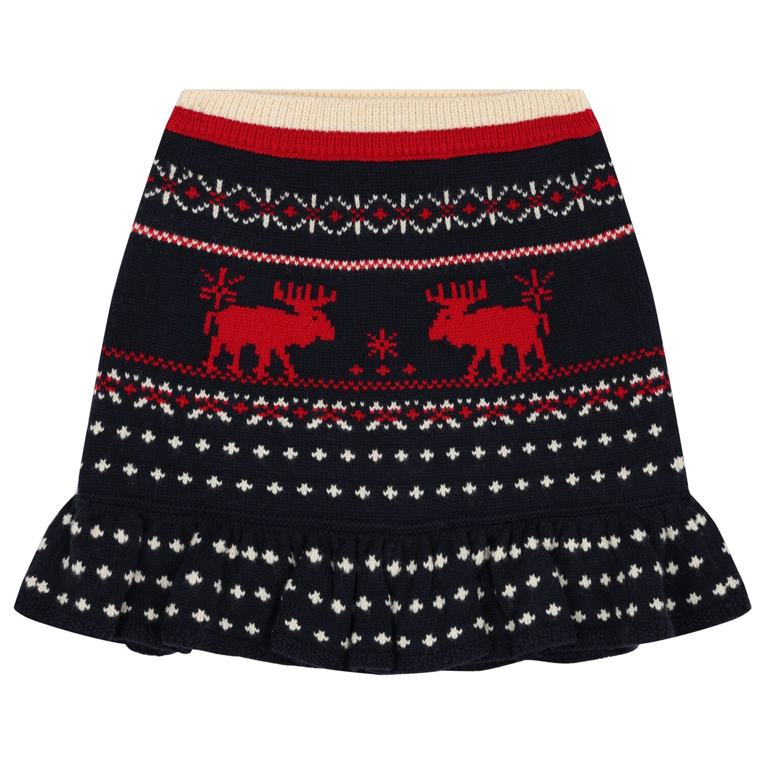 تنورة محبوكة باللون الكحلى للبنات, 1, hi-res image number null