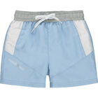 Younger Boys Blue Swim Shorts, 1, hi-res