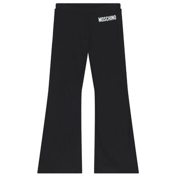 Girls Black Logo Leggings
