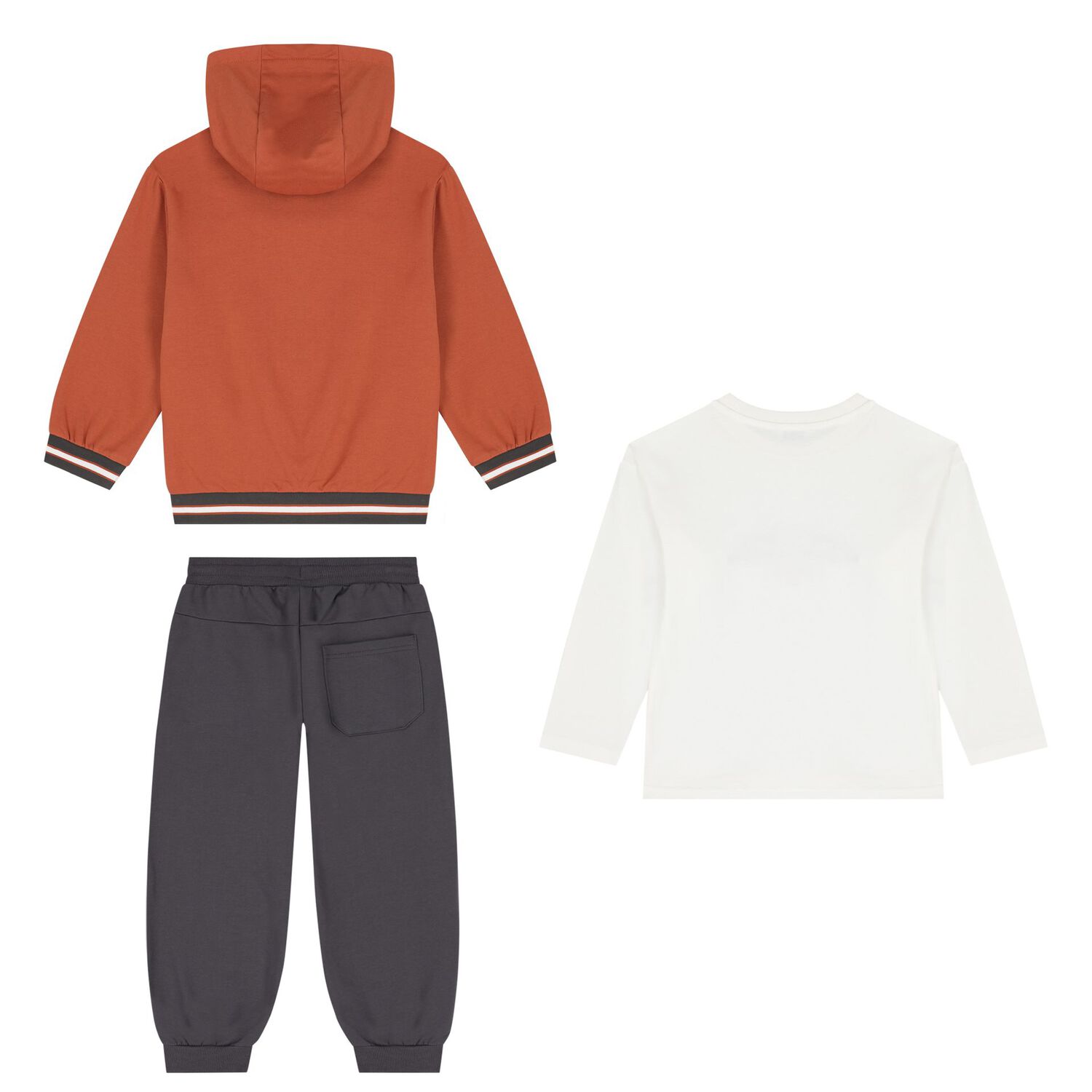 Boys Ivory, Orange & Grey Car Tracksuit ( 3 Piece ), 1, hi-res