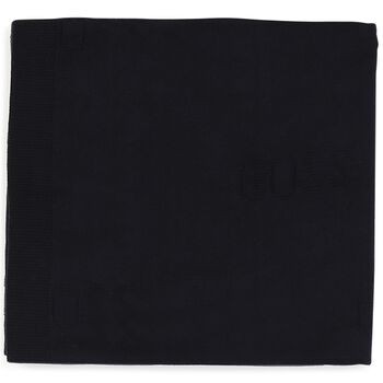 Navy Blue Logo Knitted Baby Blanket