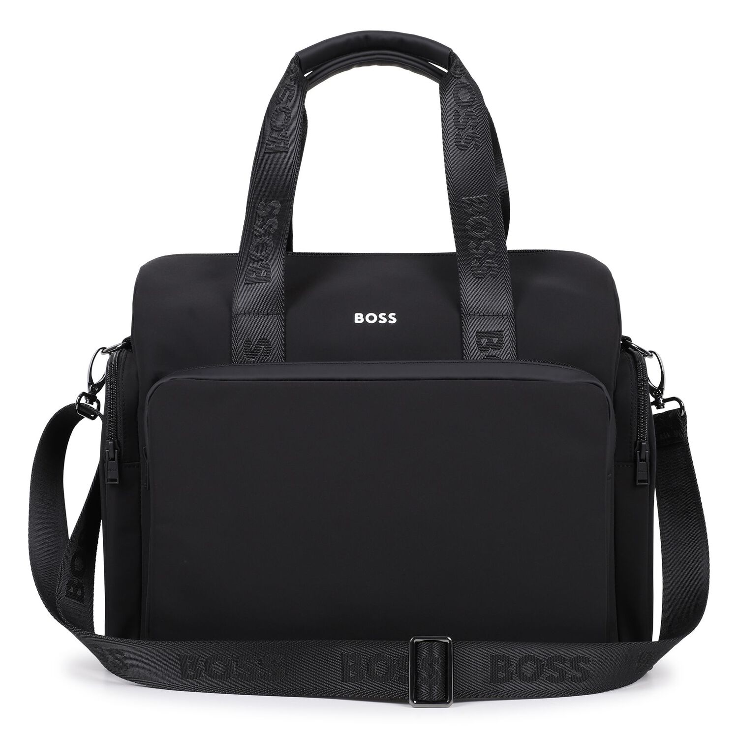 Black Mini Me Logo Baby Changing Bag, 1, hi-res
