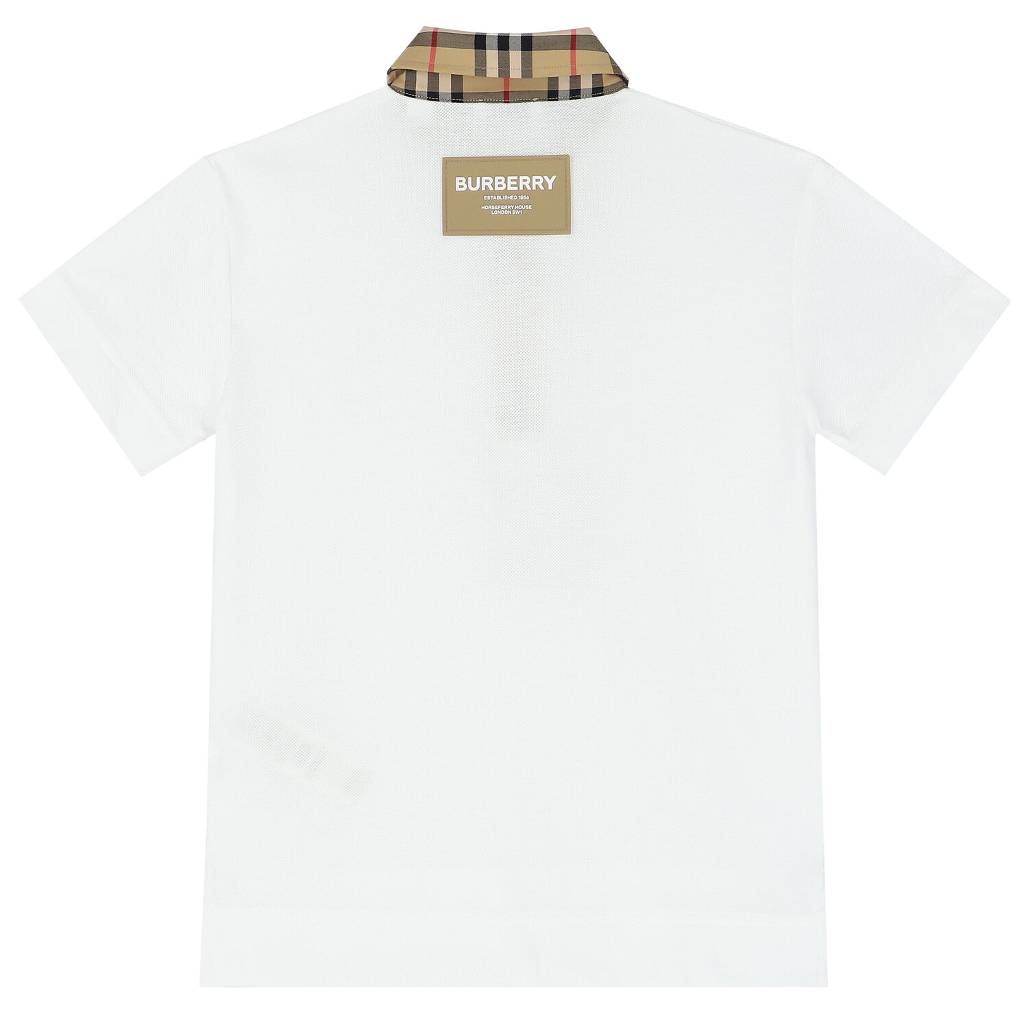 Boys White Checkered Polo Shirt, 1, hi-res image number null