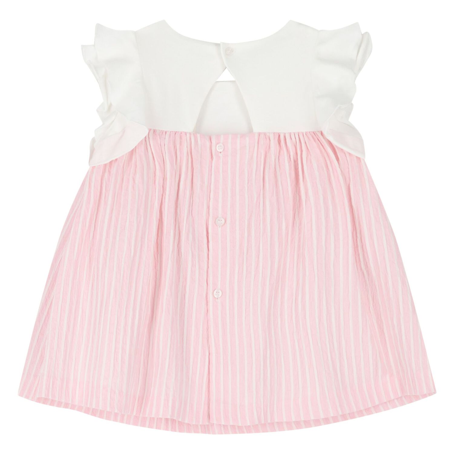 Baby Girls White & Pink Dress Set, 1, hi-res
