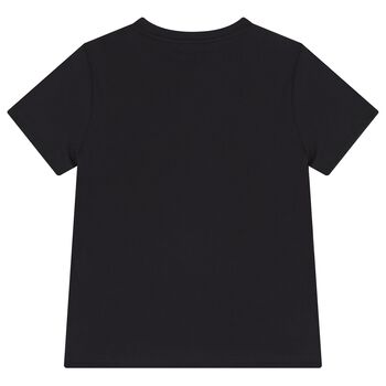 تيشيرت اولاد بالشعار باللون الاسود