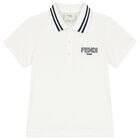 Boys Ivory Logo Polo Shirt, 1, hi-res