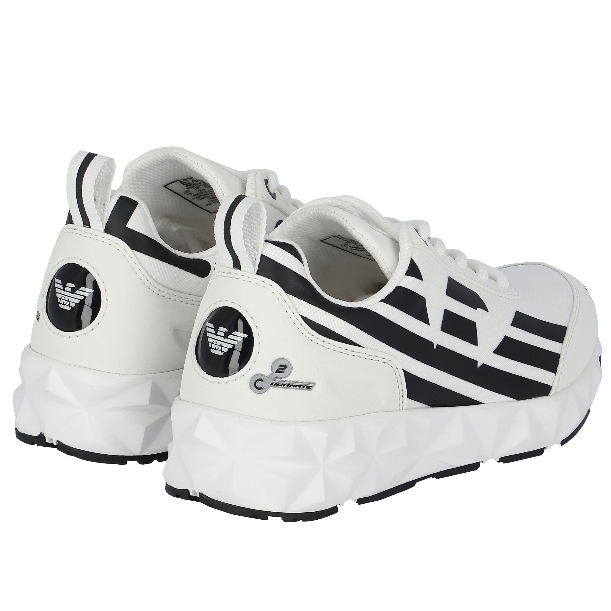 Emporio armani white trainers clearance