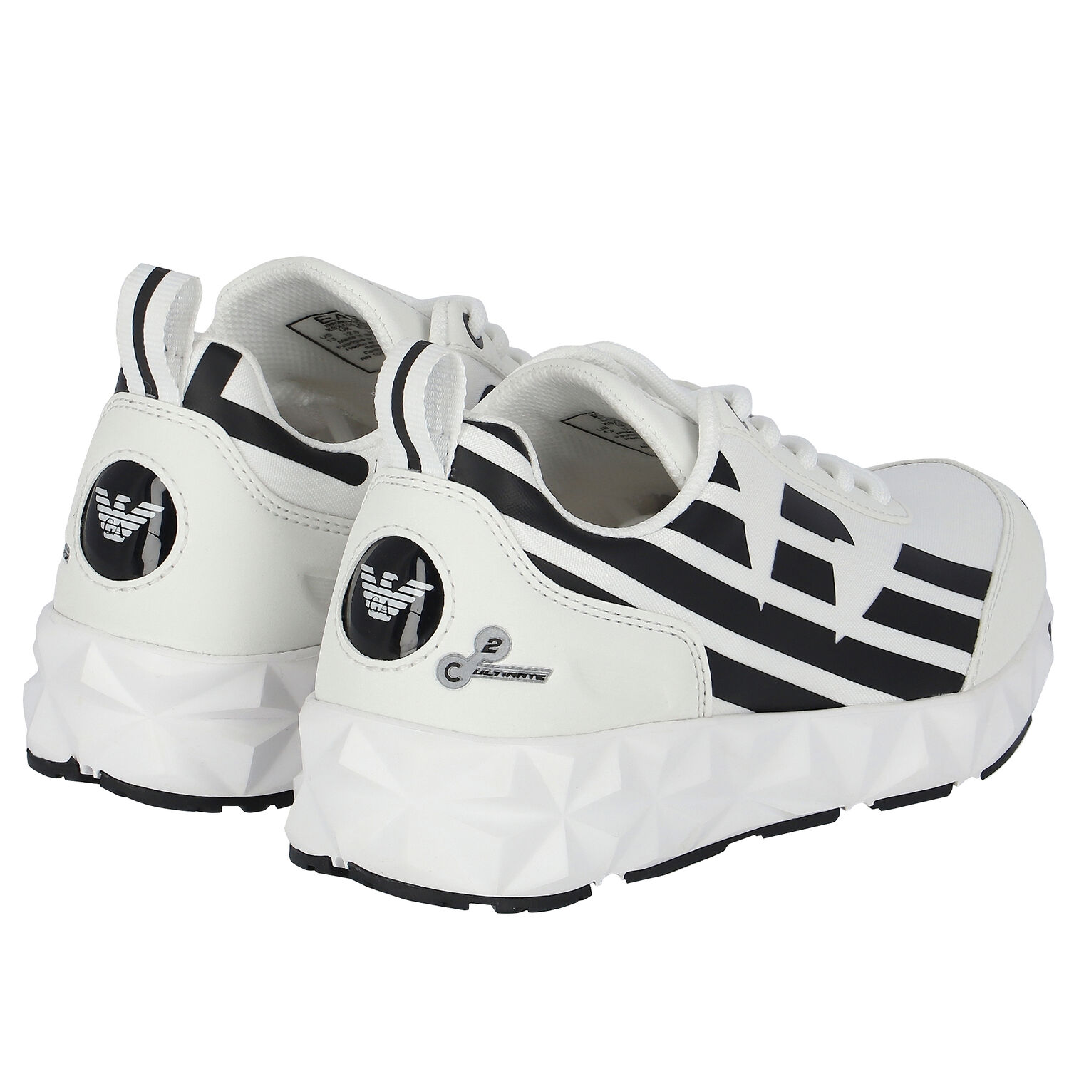 White & Black Logo Trainers, 1, hi-res image number null