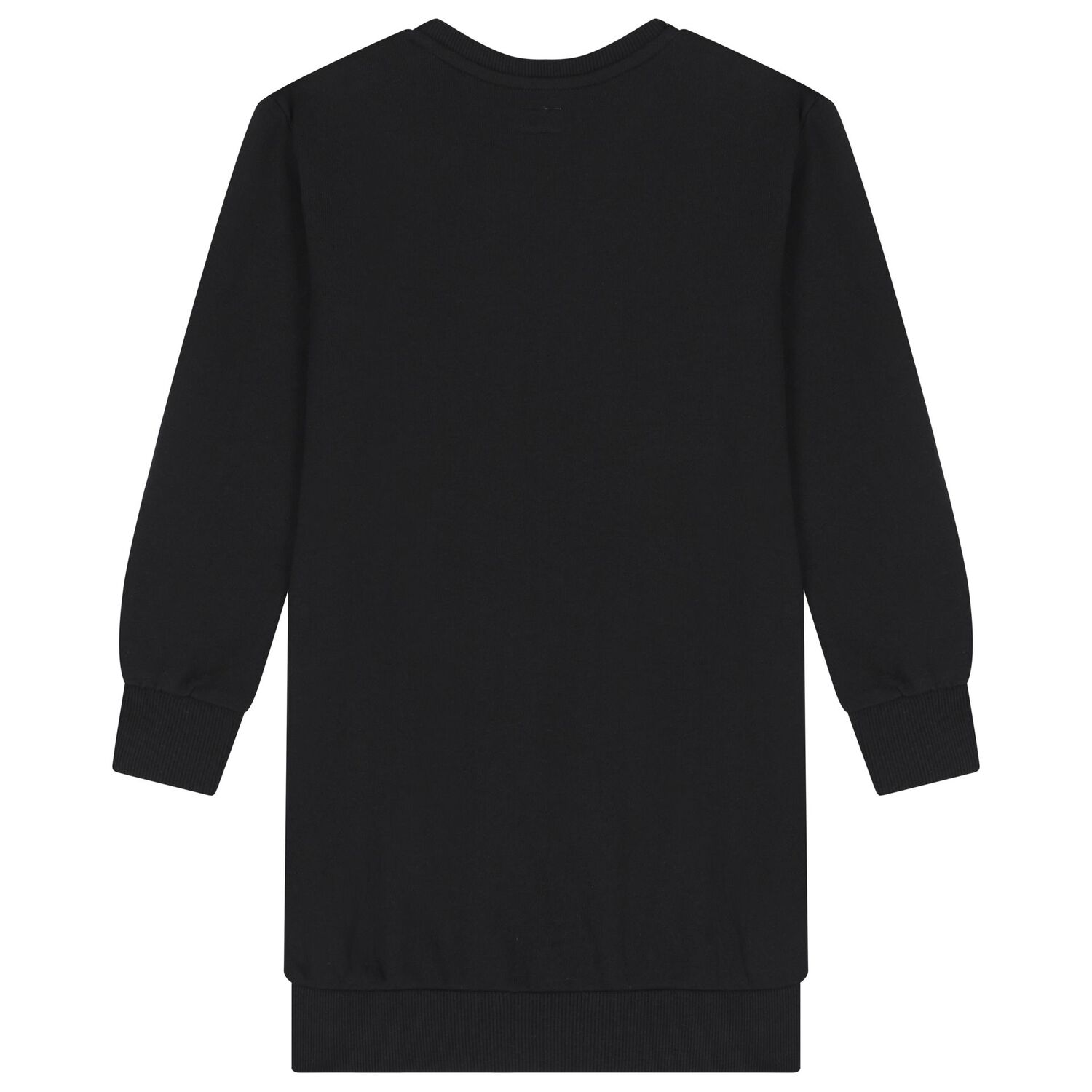 فستان بنات سويت شيرت بالشعار باللون الاسود , 2, hi-res image number null