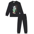 Boys Black Disney Logo Tracksuit, 1, hi-res