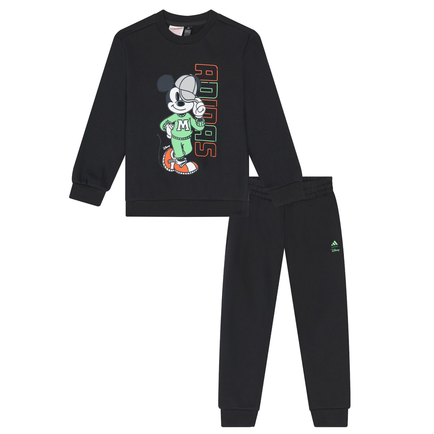 Boys Black Disney Logo Tracksuit, 1, hi-res