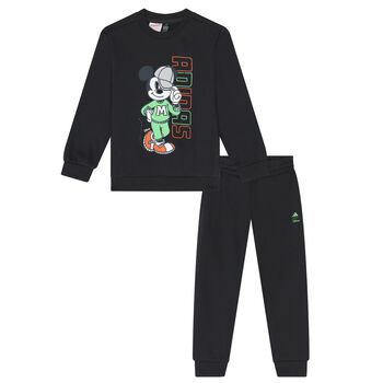 Boys Black Disney Logo Tracksuit