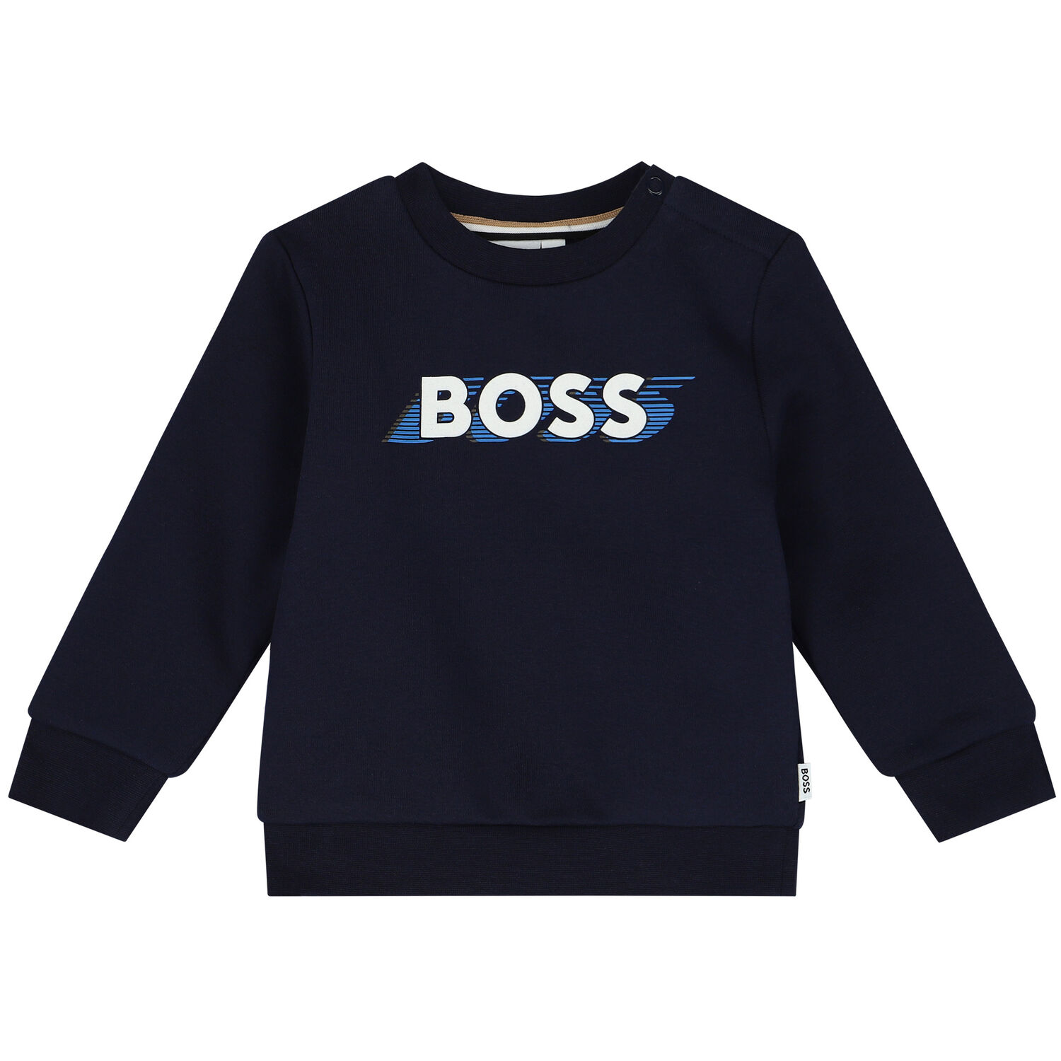 Younger Boys Navy Blue Logo Sweatshirt, 1, hi-res image number null