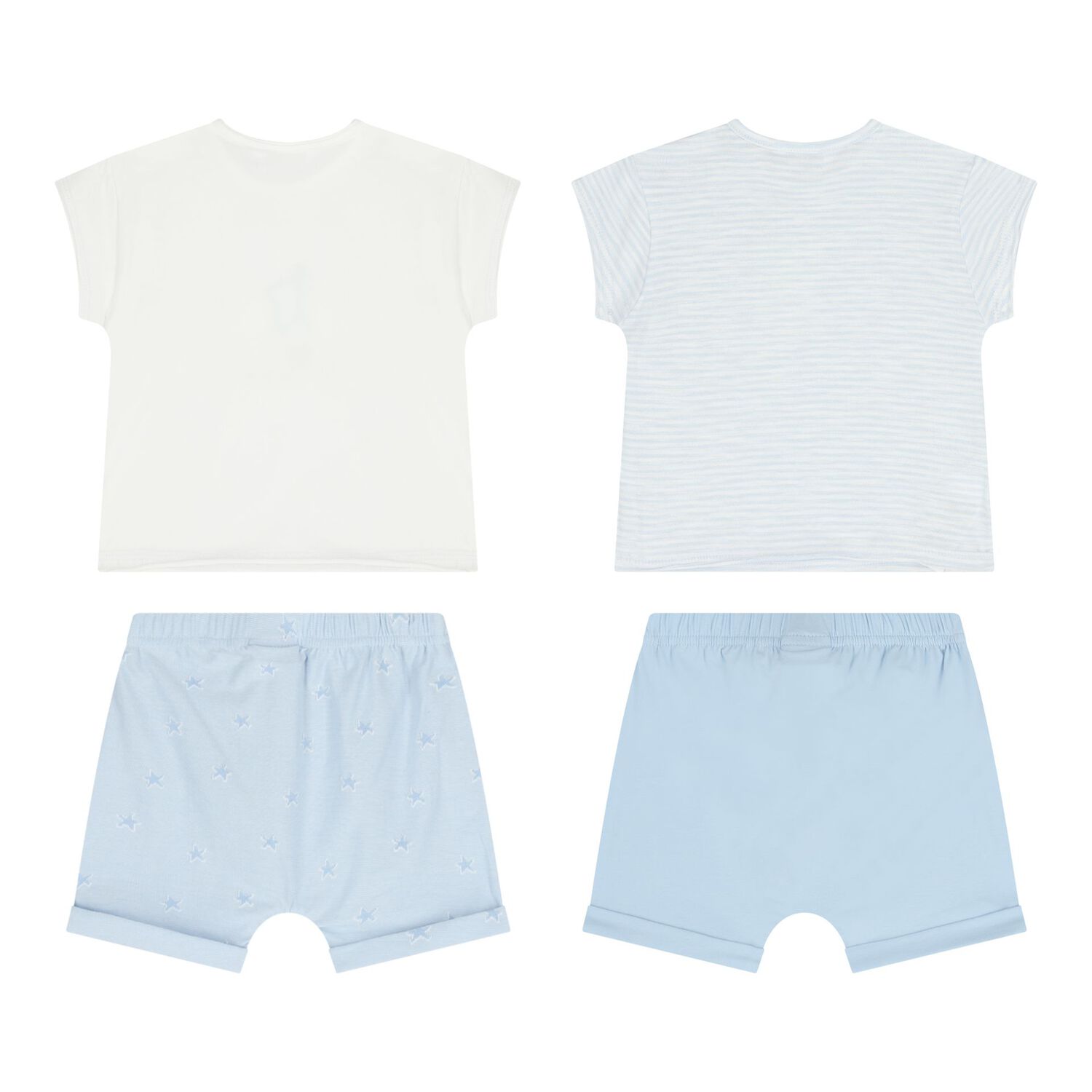 Baby Boys White & Blue Shorts Set ( 2-Pack ), 1, hi-res