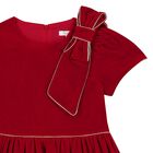 Girls Red Bow Velvet Dress, 1, hi-res