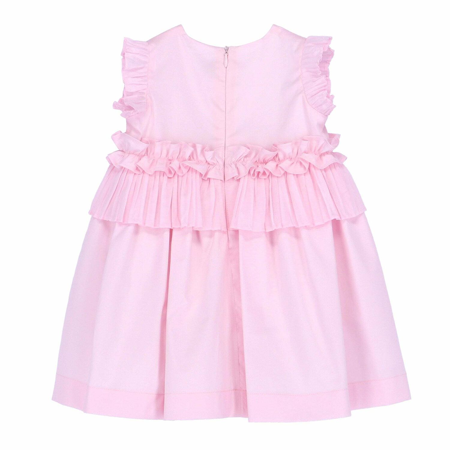Younger Girls Pink Frill Dress, 1, hi-res