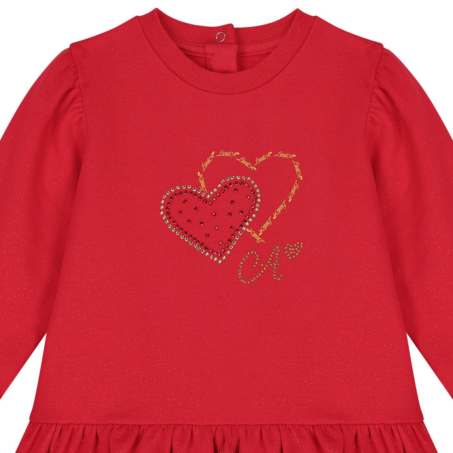 Baby Girls Red Heart Dress, 1, hi-res image number null