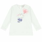 Younger Girls Ivory Bunny Long Sleeve Top, 1, hi-res