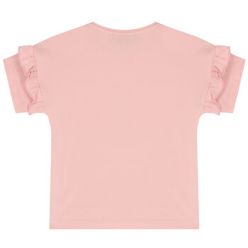 Younger Girls Pink Logo Bag T-Shirt