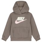 Girls Beige Logo Hooded Top, 1, hi-res