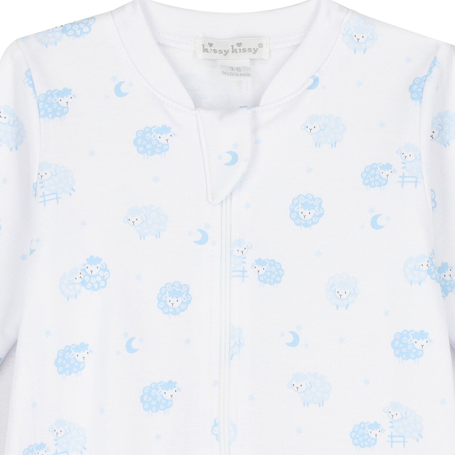 Baby Boys White & Blue Sheep Babygrow, 1, hi-res