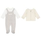 طقم أفرول أولاد منسوج باللون العاجي والبيج , 1, hi-res