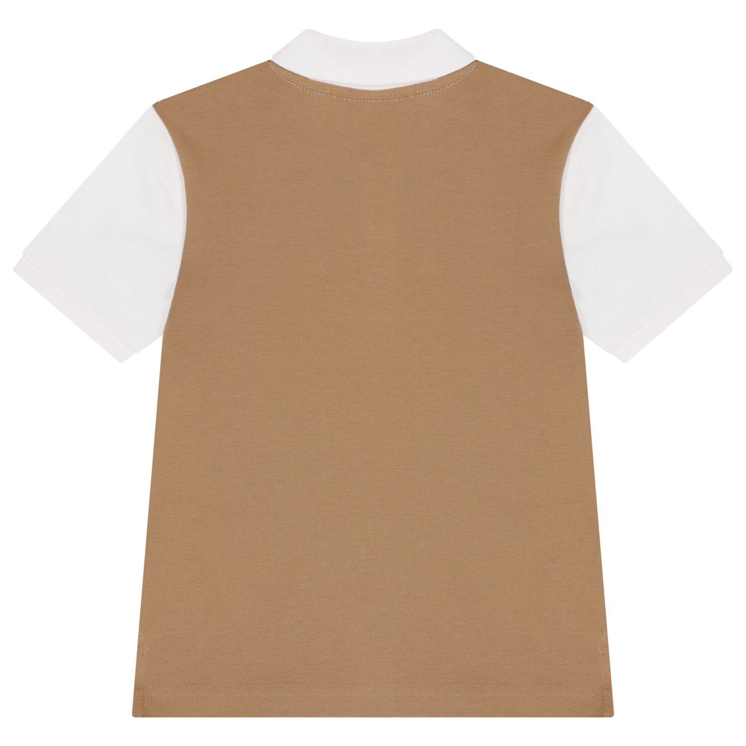 Boys White & Beige Logo Polo Shirt, 2, hi-res
