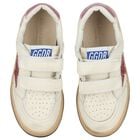 Girls Ivory & Pink Logo Trainers, 1, hi-res