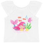 طقم شورت بنات باللون الابيض والوردى, 1, hi-res