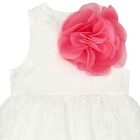 Girls White & Pink Flower Dress, 1, hi-res