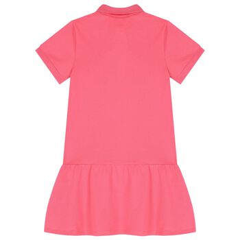 Girls Pink Logo Polo Dress