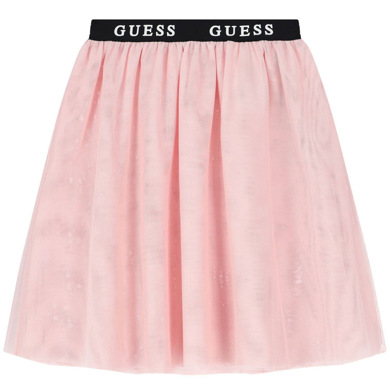 Girls Pink Mesh Logo Skirt, 2, hi-res