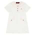 Younger Girls Ivory Logo Dress, 2, hi-res