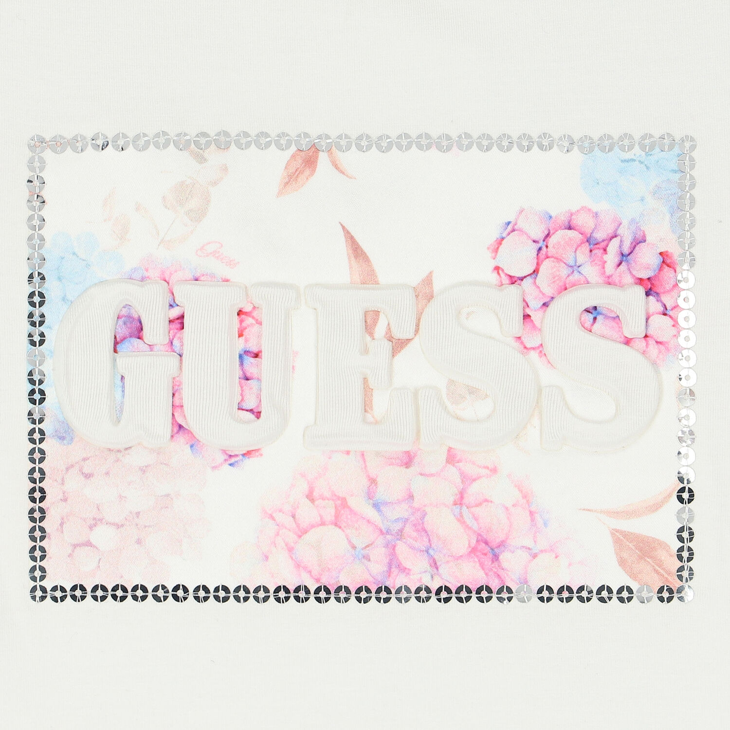 تيشيرت بنات بالشعار باللون الأبيض, 1, hi-res