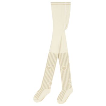 Girls Ivory & Gold Tights