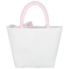 Girls Pink & Ivory Bow Floral Hand Bag, 1, hi-res