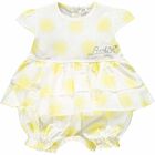 Baby Girls White & Yellow Romper, 1, hi-res