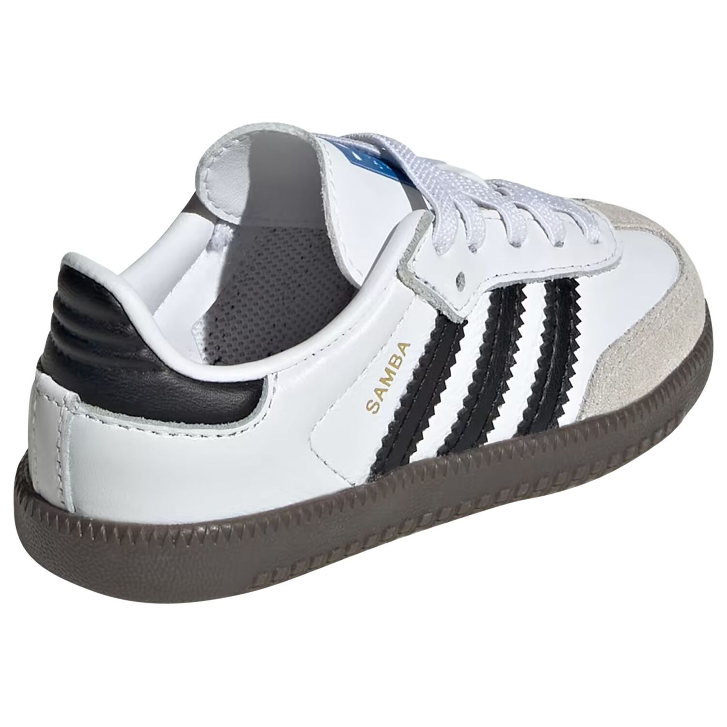Younger White & Black Logo Samba Trainers, 1, hi-res