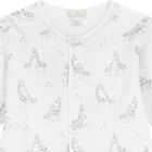 White & Grey Giraffe Babygrow, 1, hi-res