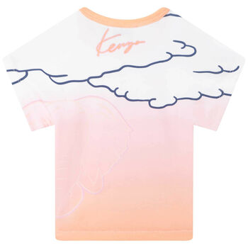 Younger Girls Pink Logo Tiger T-Shirt