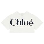 تيشيرت بنات بالشعار باللون العاجي, 1, hi-res