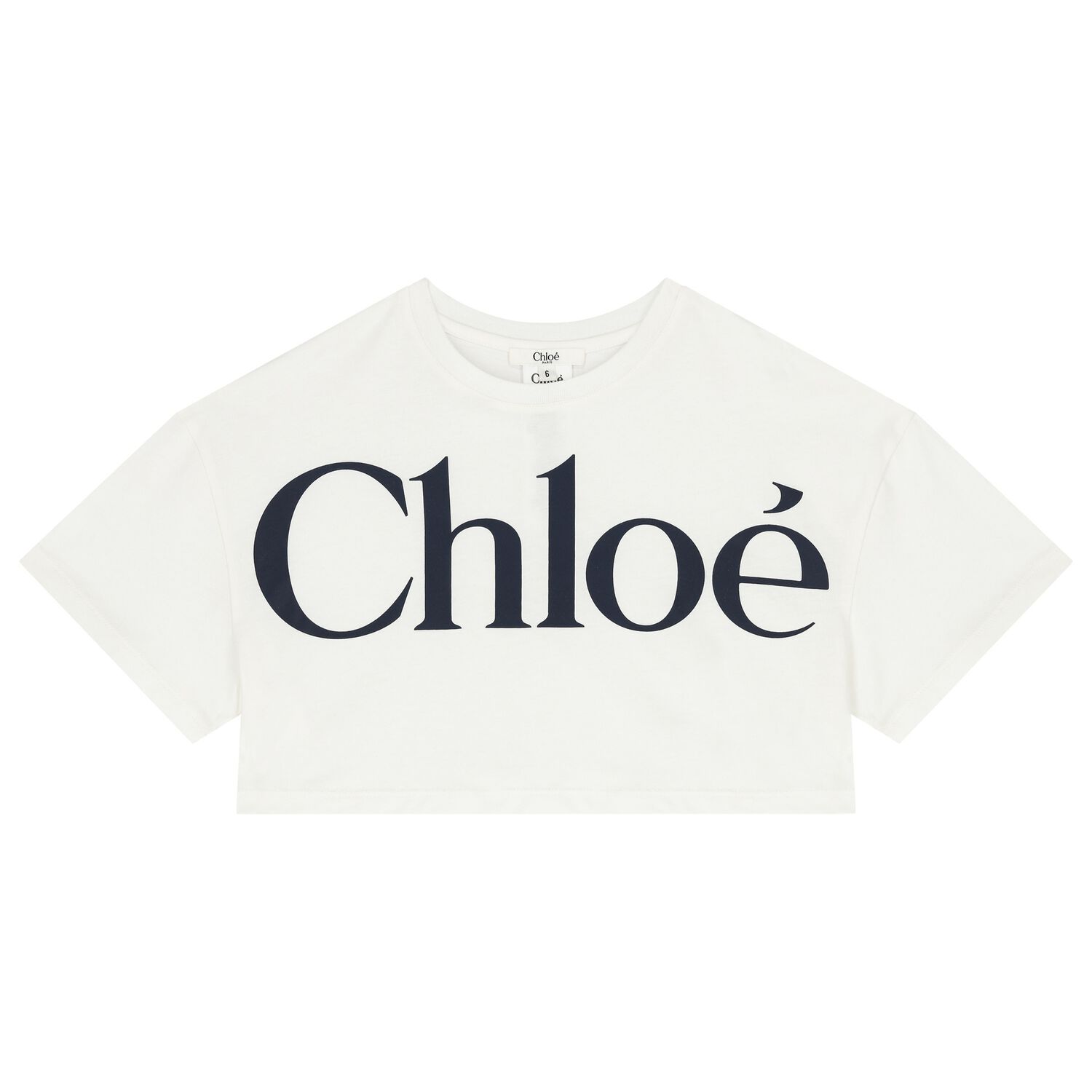 تيشيرت بنات بالشعار باللون العاجي, 1, hi-res