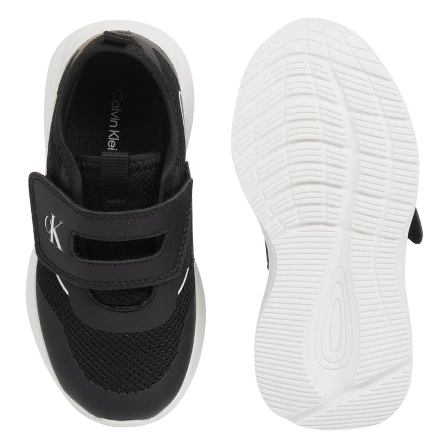 Boys Black & White Logo Trainers, 1, hi-res